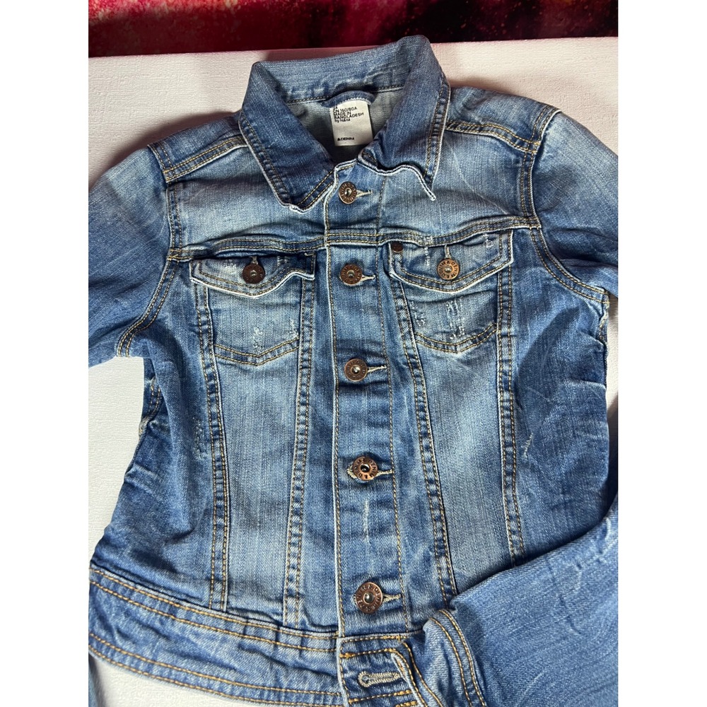 HM LOGG &Denim Blue Trucker Jacket Medium Wash Size 34 XS Small